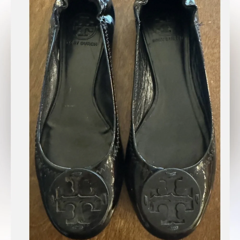 Tory Burch Reva Patent Leather Ballet Flats Shoes